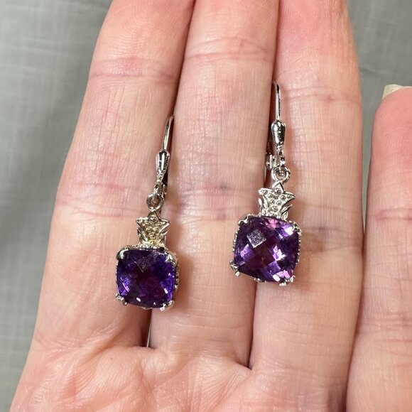 BBJ Deep Amethyst Sterling Silver Earrings - Picture 4 of 15